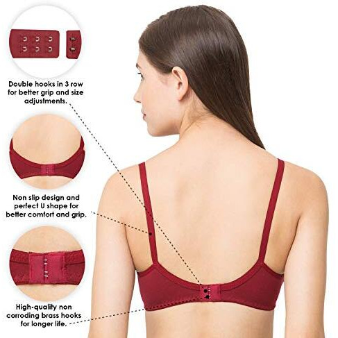 Momtobe Women's Cotton Non-Padded Wire Free Maternity Bra (5508Repkpurmrnfb_42_Pink, Purple, Maroon_42C)