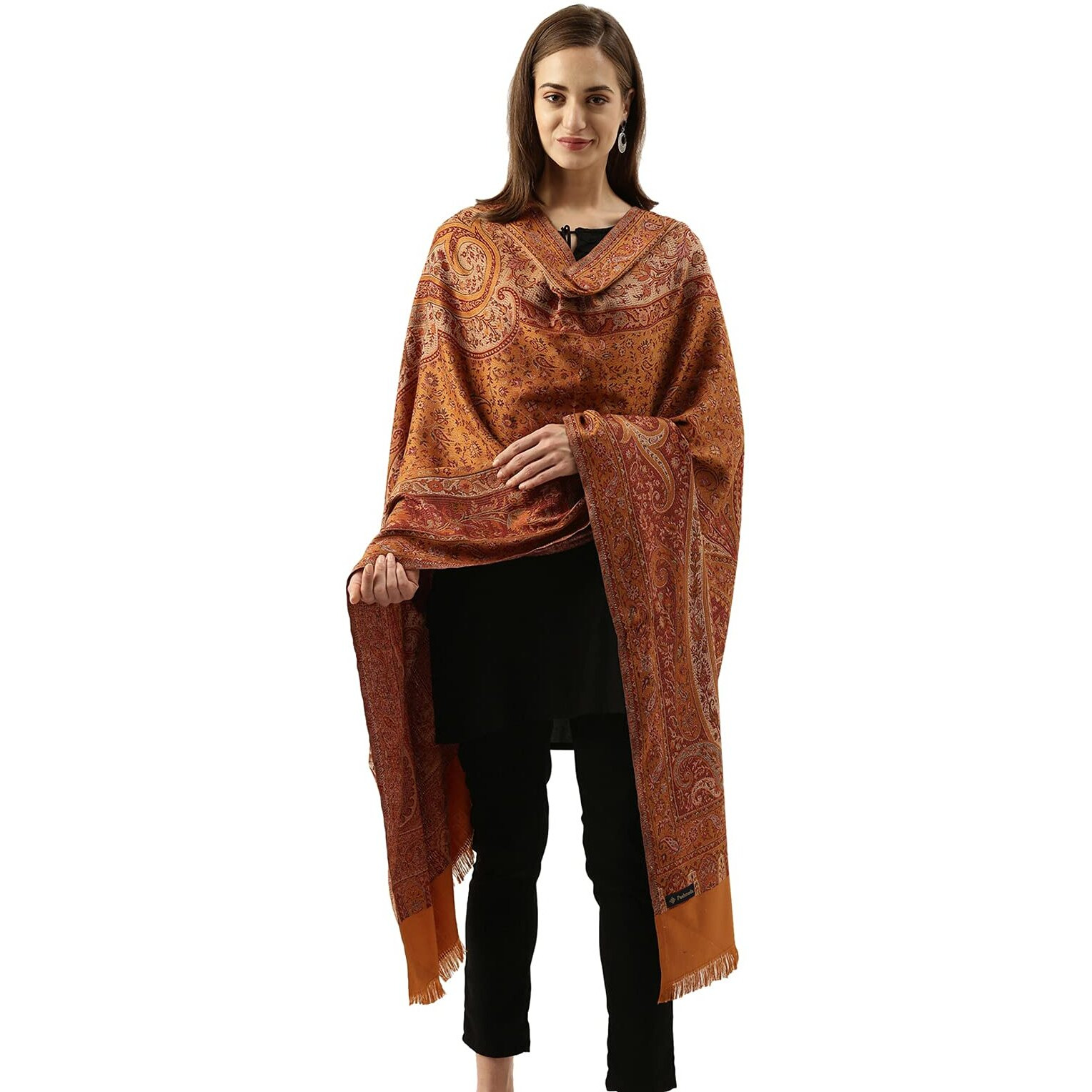Pashmoda Women Shahnaz Antique Jamawar Shawl (Size 101 X 203 Cm)