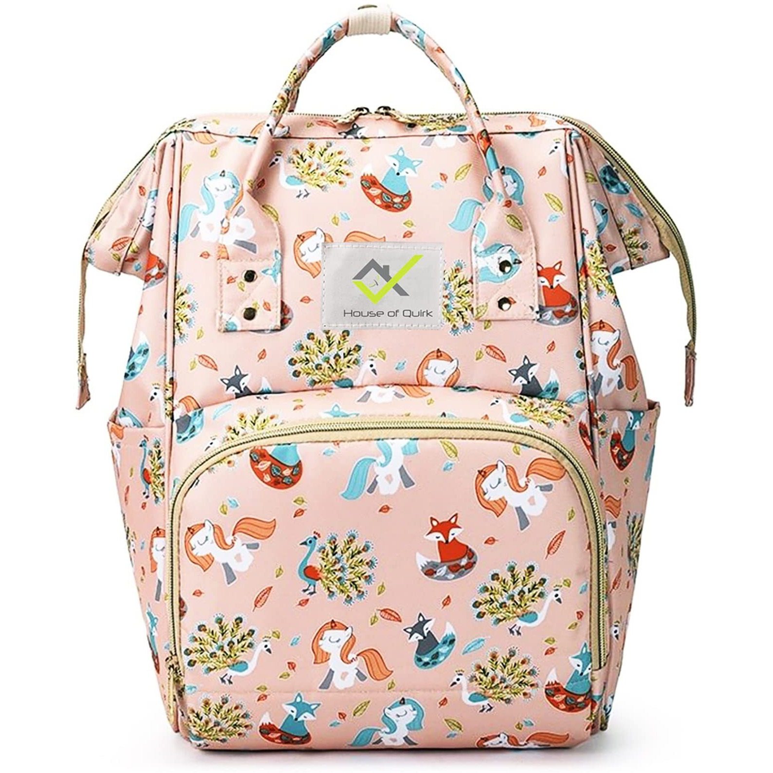 House Of Quirk 18 Litres Baby Diaper Bag Maternity Backpack - Pink Fox