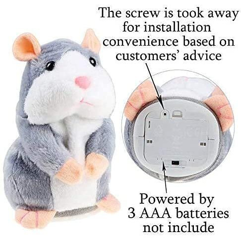 Shinetoy Talking Hamster Repeats What You Say Mimicry Pet Plush Buddy Electronic Mouse Interactive Toy Funny Kids Stuffed Toys Children Early Learning For Girl And Boy Gift