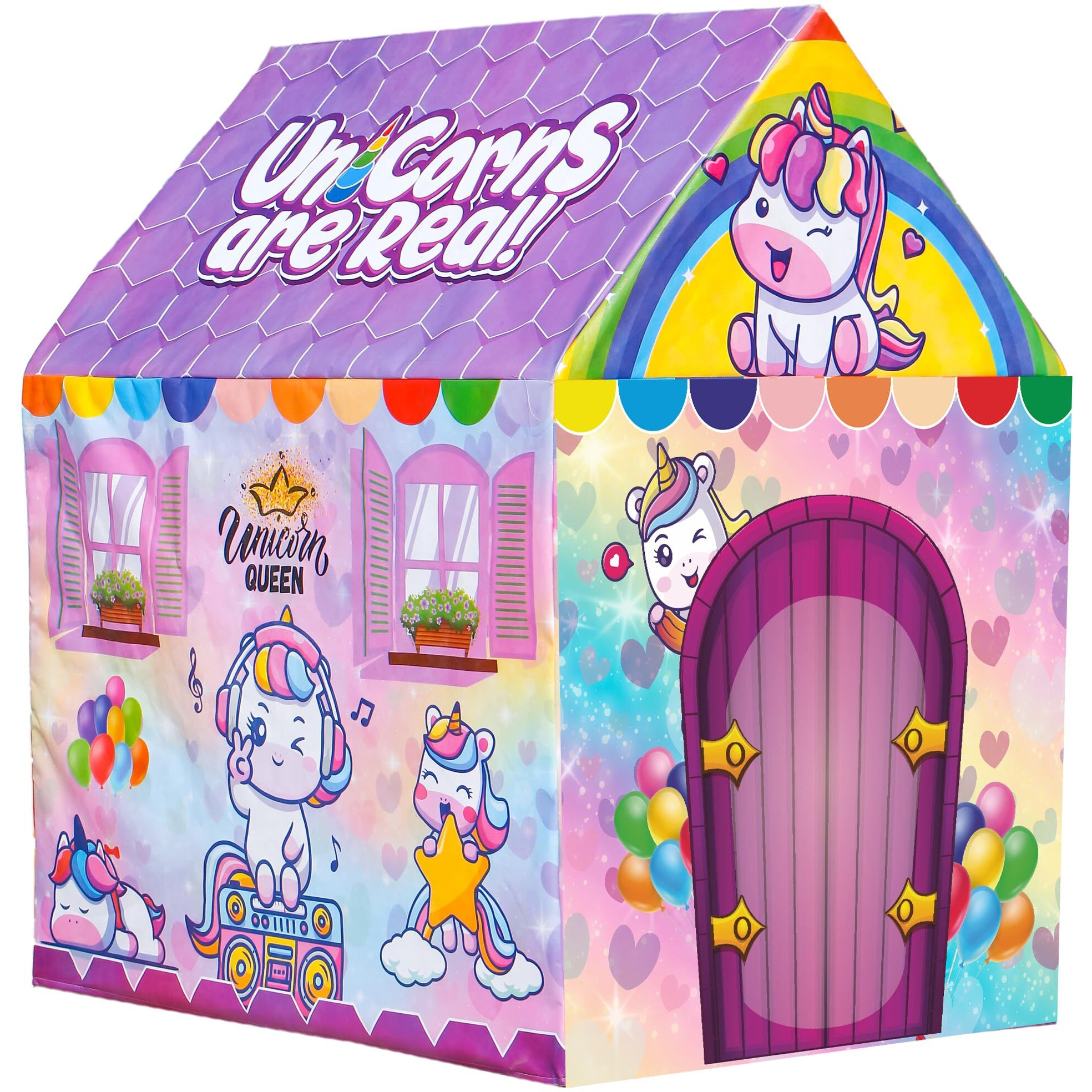 Zest 4 Toyz Unicorn Foldable Tent House For Girls 5+ Years - Hut Style, Pink, 110 Cm