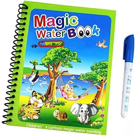 Snozio Magic Water Coloring Doodle Book & Magic Pen Reusable Magic Water Quick Dry Book Water Coloring Book Doodle With Magic Pen Painting Board For Children Education Drawing Pad (1)