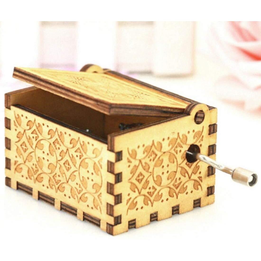 Zesta Above 2 Months Wooden Hand Cranked Collectable Engraved Music Box (Game Of Thrones Brown)