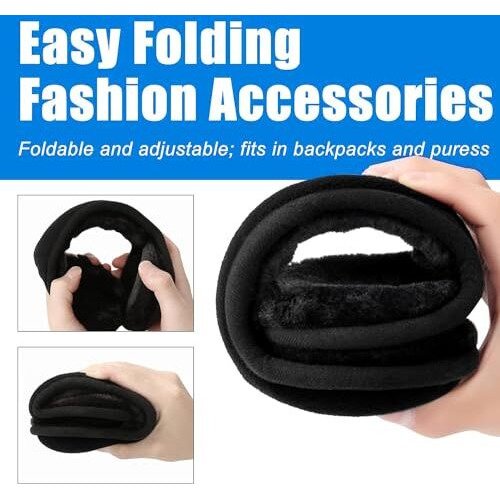 Northwind Winter Ear Muffs For Men, Ear Muffs For Women, Ear Cover For Winter,Behind The Head Style Winter Earmuffs,Foldable Ear Muff (Black)