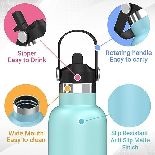 Rioware Riotuff Insulated Water Bottle 1000Ml Stainless Steel Leak Proof 24 Hours Hot And Cold For School,Office,Gym, Sports, Hiking, Trek, Travel For Men & Women Matt Finish(Green)