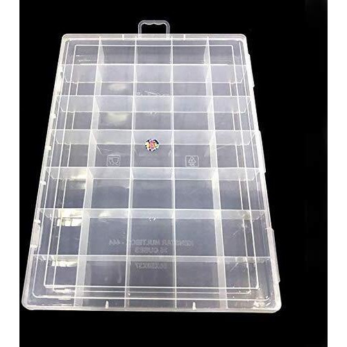 Shreeshann Plastic Rectangular Grid Box Organizer For Jewelry, Hair Pins, Medicines, Craft Material, Hardware With Partitions/Sections, White, Size 6 Grids