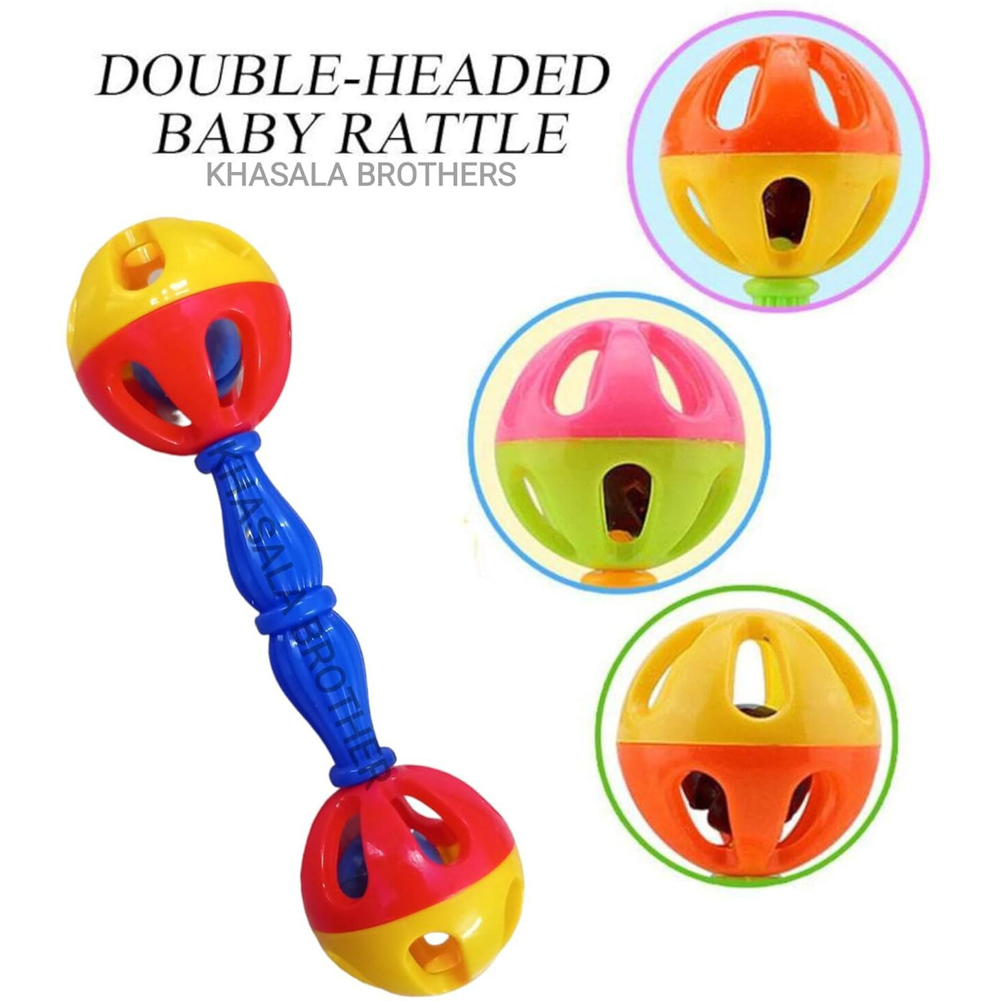 Khasala Brothers 4 Pcs Non Toxic Baby Rattle Toys For Babies, Colorful Lovely Attractive Rattles For Babies (Multi Color) (Rattle)