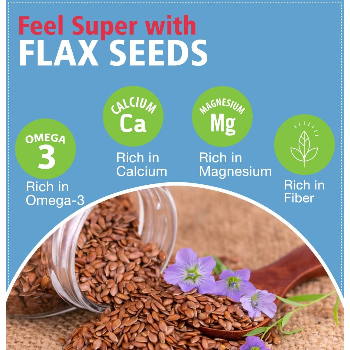 Nutrovally Flax Seeds (950G) | Beneficial For Hair Growth | Rich In Protein, Fiber | Healthy Flax Seeds For Eating (Alsi)