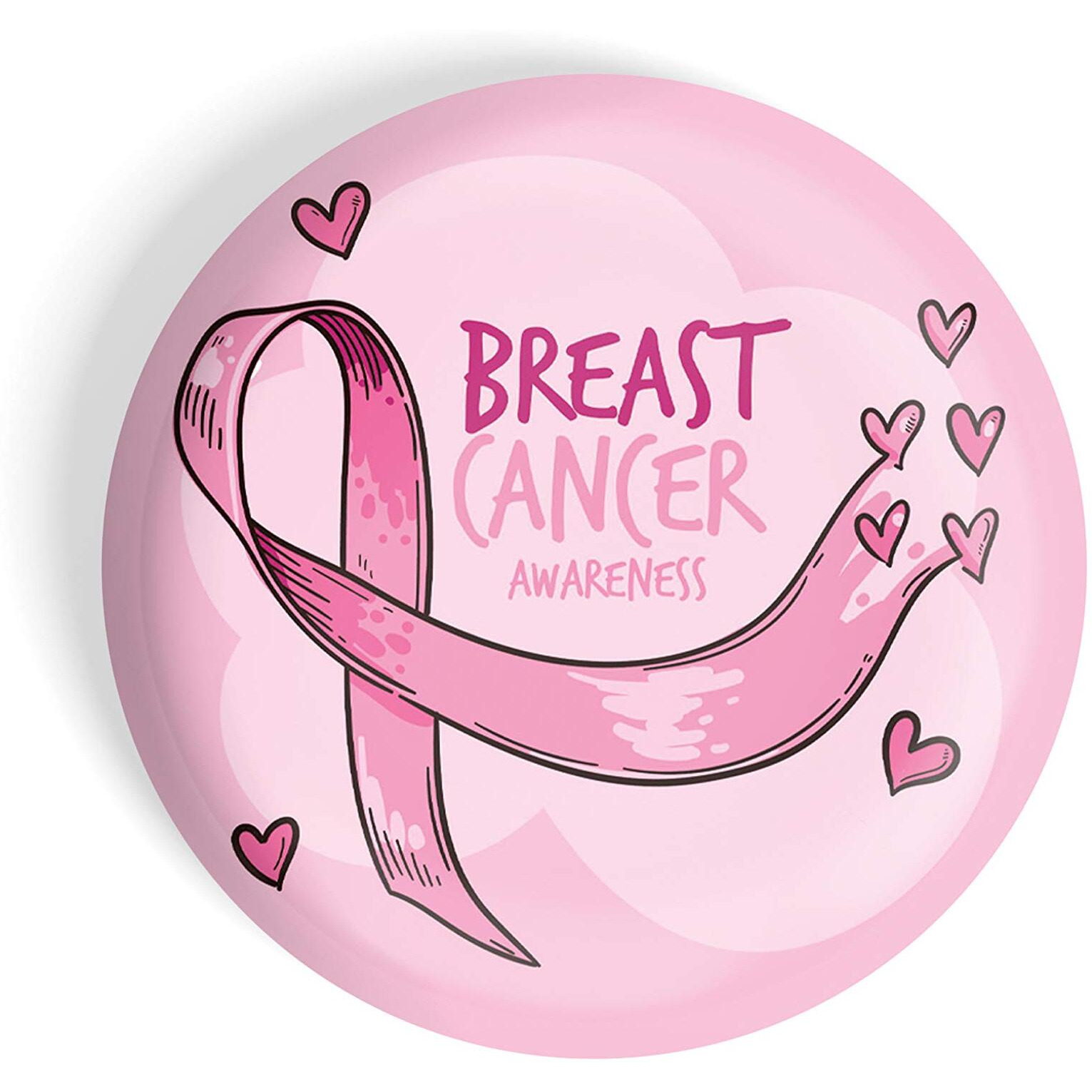 Dhcrafts Pin Badges Pink Cancer Awareness Breast Cancer D1 Glossy Finish Design Pack Of 1
