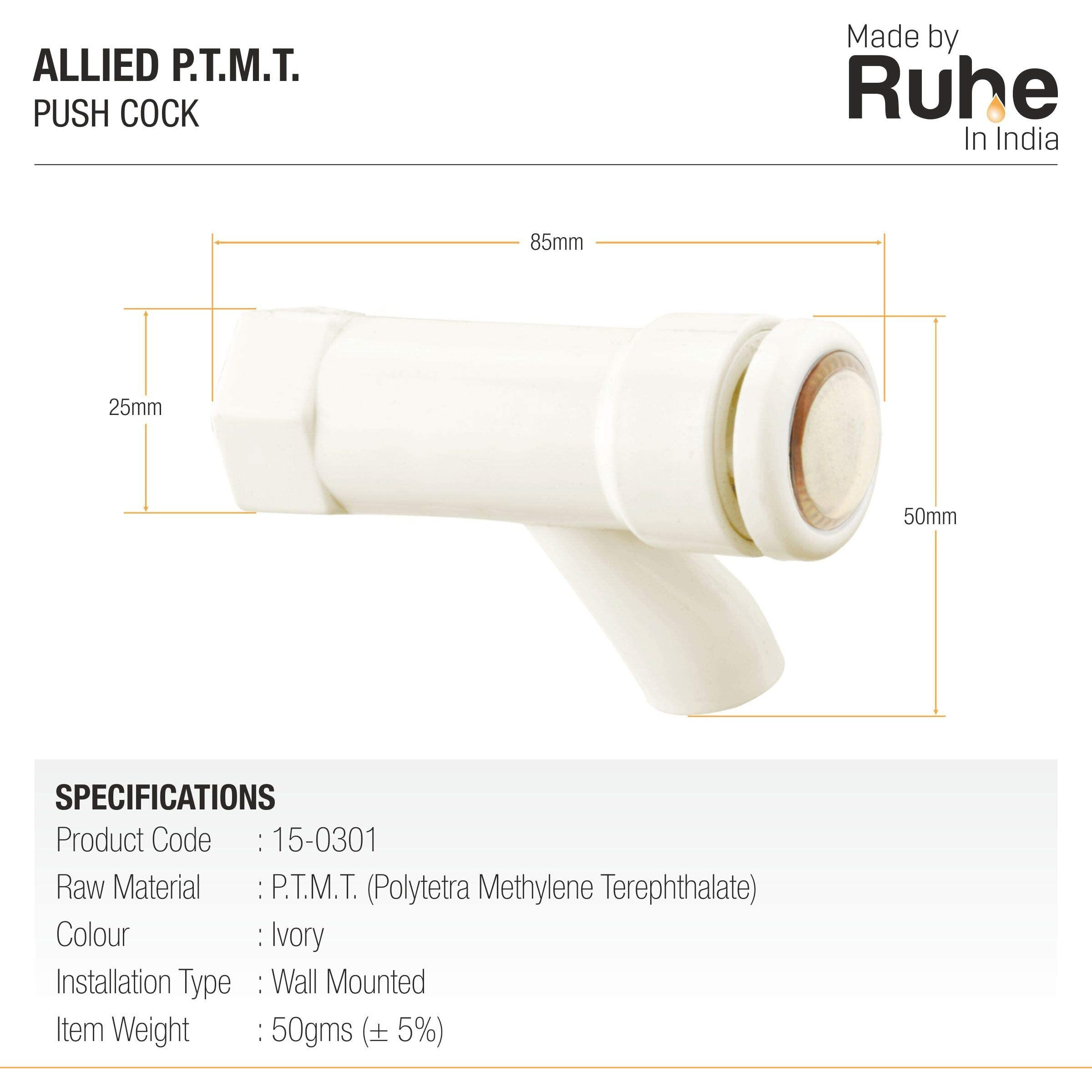 Ruhe Ptmt Push Cock For Bathroom & Kitchen (Set Of 4)