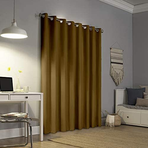 Bhoomi Impex Room Darkening Blackout Curtain Long Door - 9 Feet, Thermal Insulated Eyelet Noise Reducing Blackout Curtains - Taupe Solid