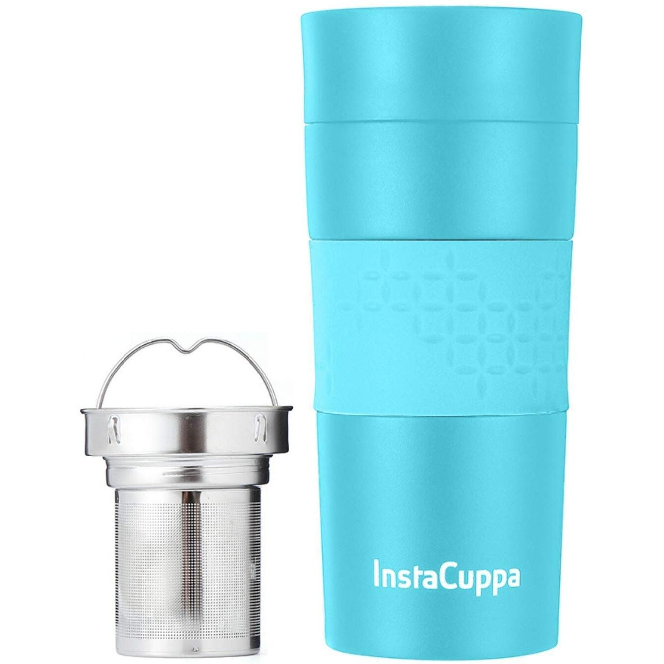 Instacuppa Stainless Steel Vacuum Insulated Coffee, Tea Travel Mug, Leak Proof Sipper Lid, Double Walled Thermosteel Flask Mug, Premium Matte Finish, Anti-Slip Grip (350 Ml, Green)