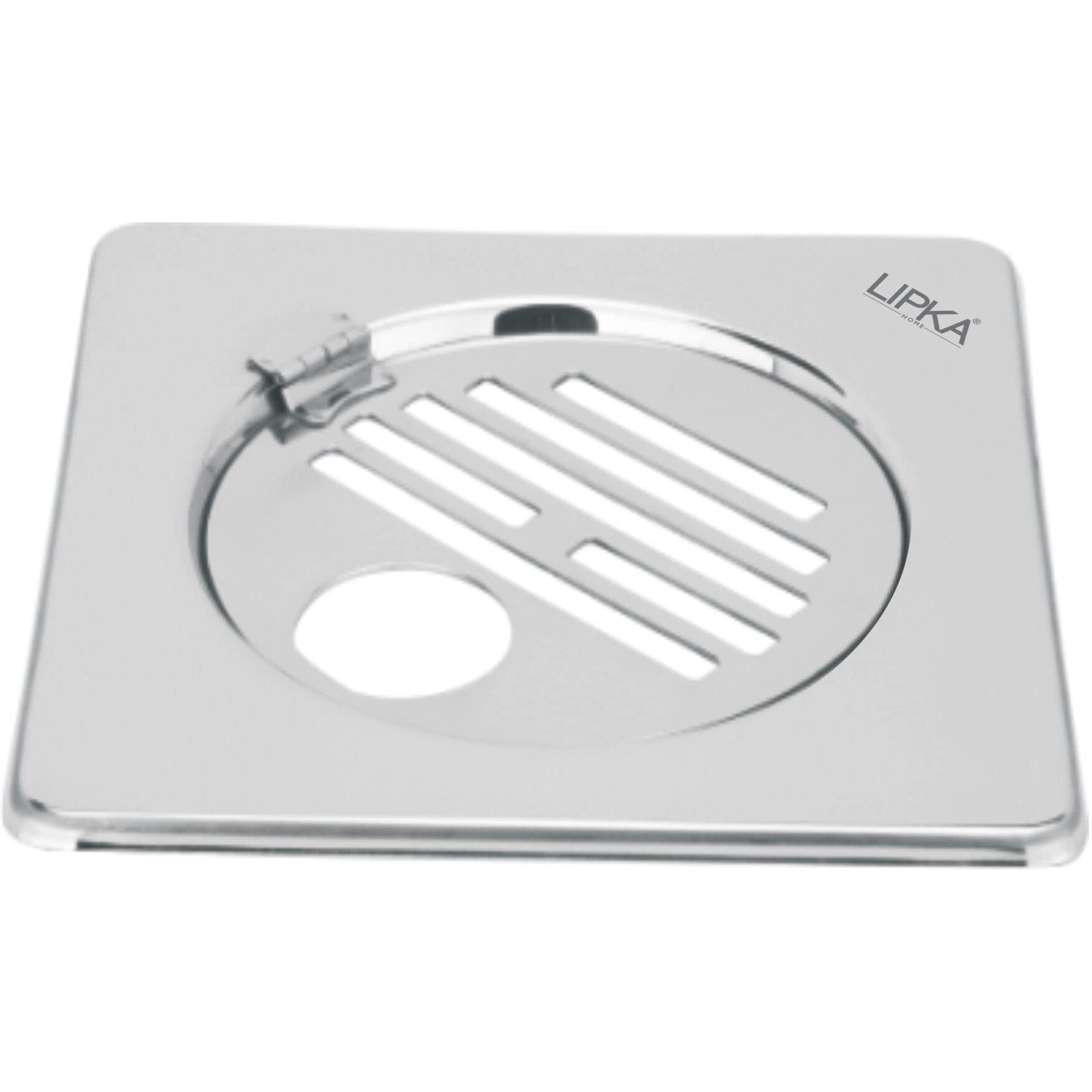 Lipka Eon Square With Golden Classic Jali Floor Drain |Premium Stainless Steel |6 X 6 Inches| With Hinge & Hole|