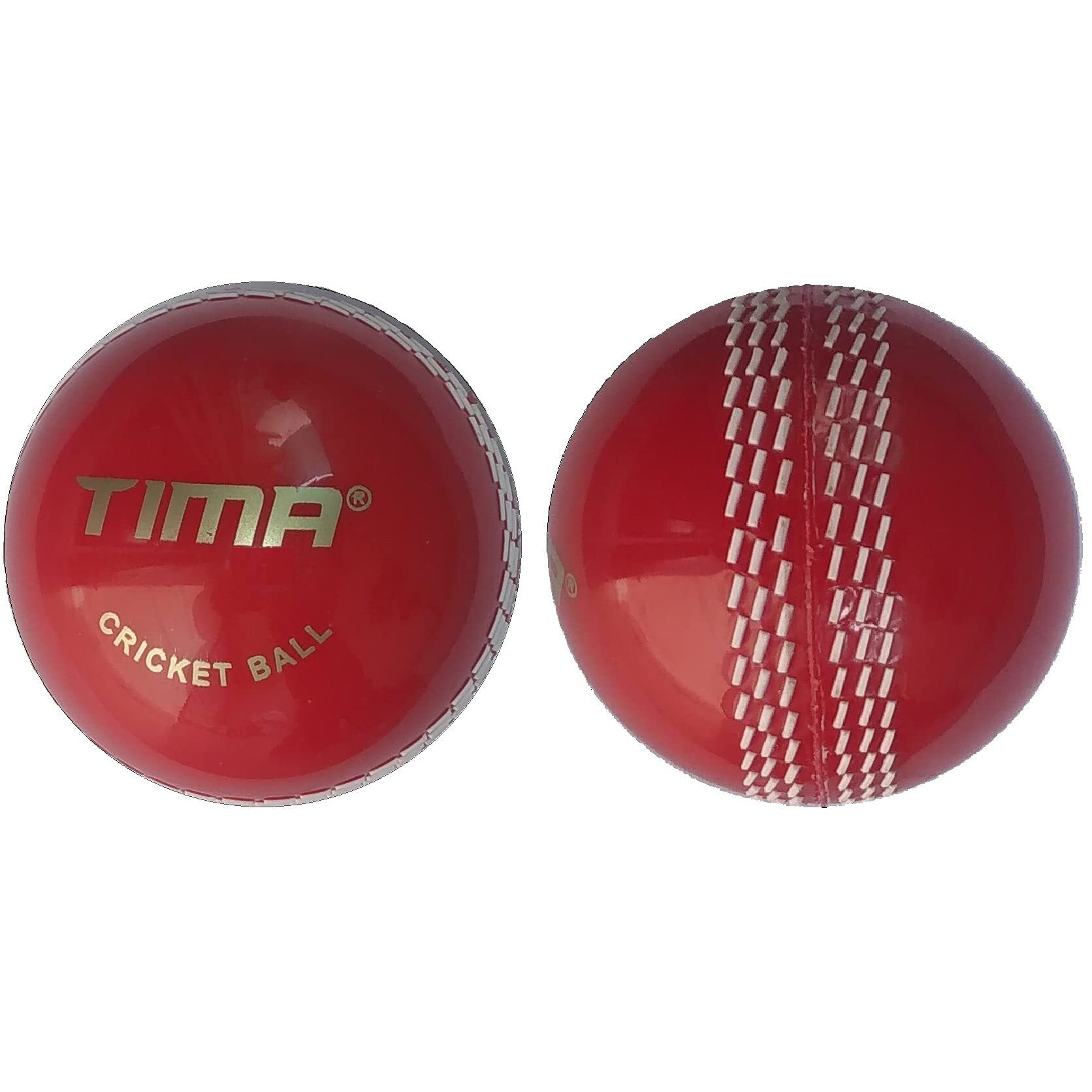 Tima Sports Fun Poly Hard Synthetic Red Cricket Ball (Red Pack Of 2)