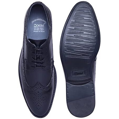Zoom Formal Shoes For Men Light-Weight, Flexible,Durable & Comfortable With Cushioned Insole For Office/Party A-4075 (Black)