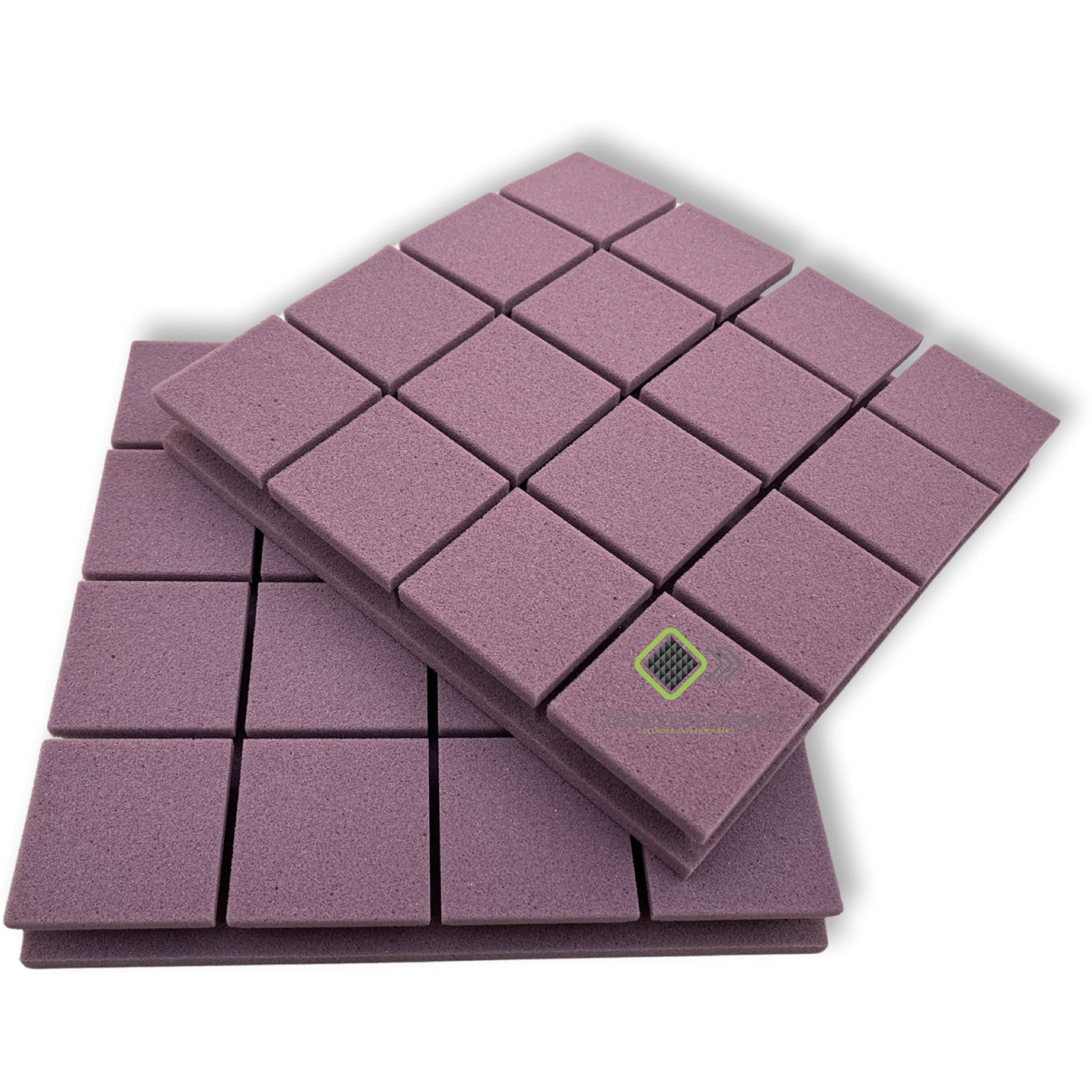 Ygm Acoustic Foams Turbo Acoustic Soundproofing Studio Panels, Set Of 24, 12" X 12" X 2", 50 Kg/M Density, 3D Structure (Coffee)