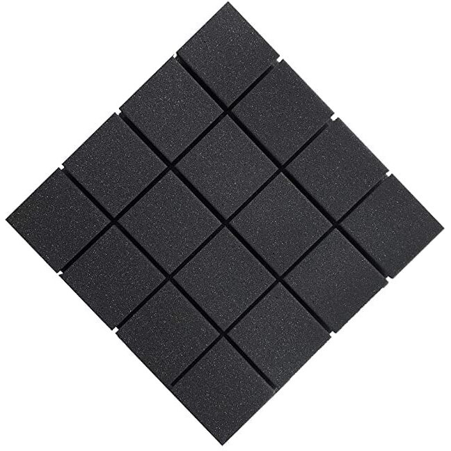 Ygm Acoustic Foams Turbo Acoustic Soundproofing Studio Panels, Set Of 24, 12" X 12" X 2", 50 Kg/M Density, 3D Structure (Coffee)