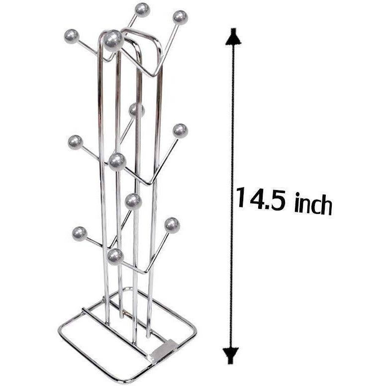 Zepdos Stainless Steel Kitchens V Shape Cup Stand For Kitchne, Home, Dinning Table Cup Stand (Silver)