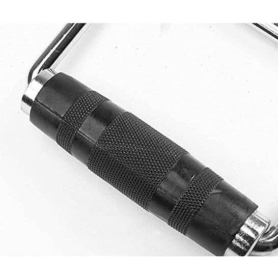 Wirmon Gym Bar Handle Attachements For Machines With Grip Variation Bar Textured Grip With Chrome Finish (D-Handle(Bar))