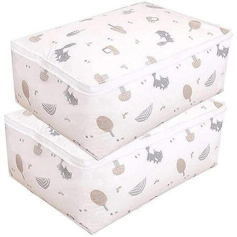 Mark Ample Blanket Storage Bag Under-Bed Quilt Clothes Storage Bag With Peva Material Washable Waterproof Foldable Transparent Printed Cover (Multi-Design) (1), Poly Ethylene_Vinyl_Acetate