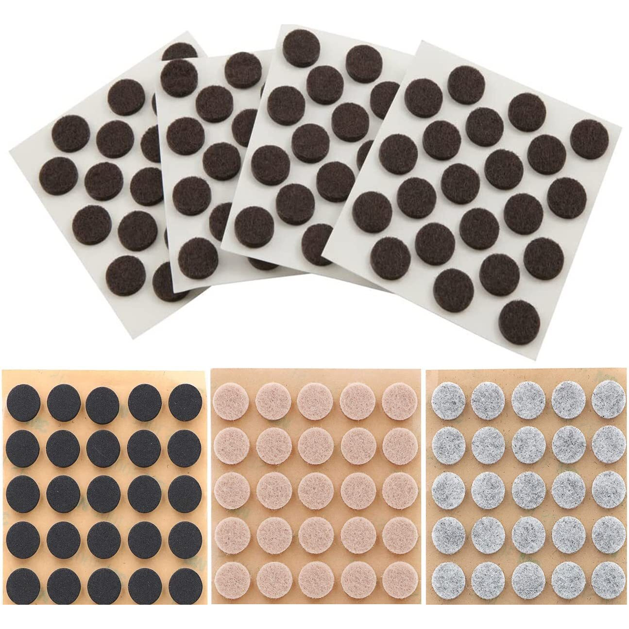Diy Crafts 450 Pcs, Grey, Furniture Felt Pads Diameter Round Self Adhesive Protects Kitchen Cabinets, Drawers, Desks And Furniture Against Bumps And Scratches (450 Pcs, Grey)
