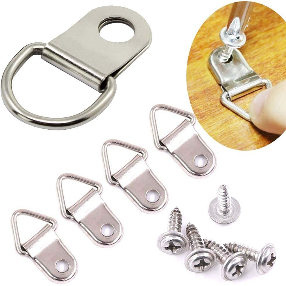 Diy Crafts 35 Pcs Set, Ring + Screws, Quality Handy Excellent Hardware 25-150 Pack Ring Picture Hangers With Picture Nail Non-Trace Frame Han(35 Pcs Set, Ring + Screws)