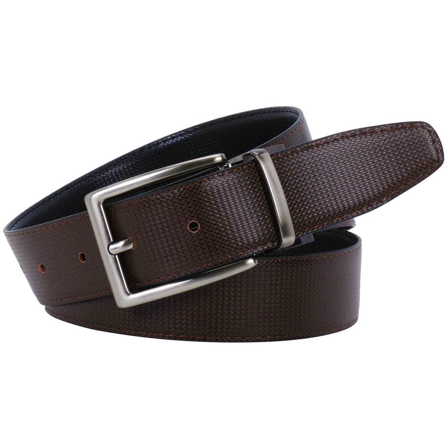 Labnoft Men's Pu Leather Reversible Belt (Black/Brown)