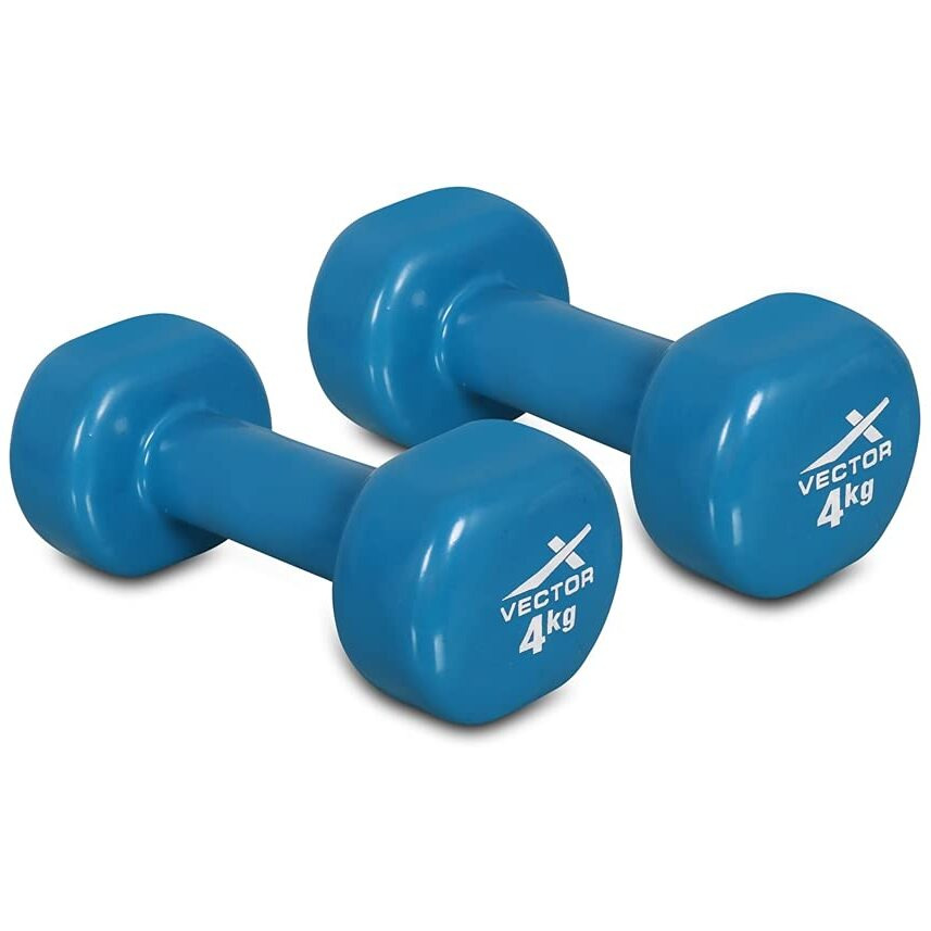 Vector X Pvc Round Shape | Adjustable Dumbbells | Set For Men Women | For Home Workout | Gym | Practice | Gym | Red Color | 8Kg | Pack Of 2 |