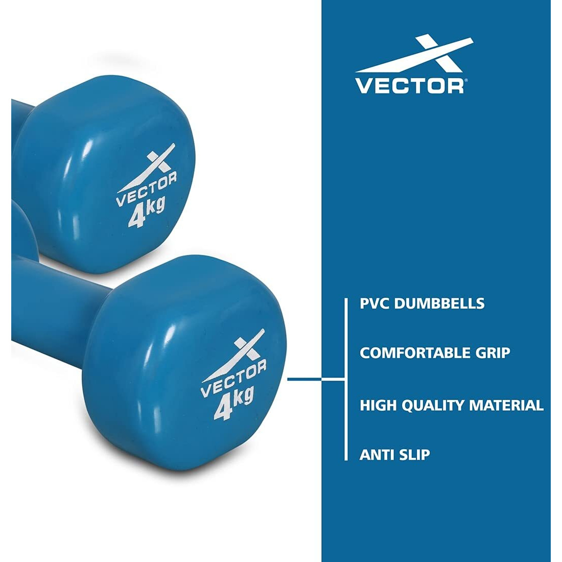 Vector X Pvc Round Shape | Adjustable Dumbbells | Set For Men Women | For Home Workout | Gym | Practice | Gym | Red Color | 8Kg | Pack Of 2 |