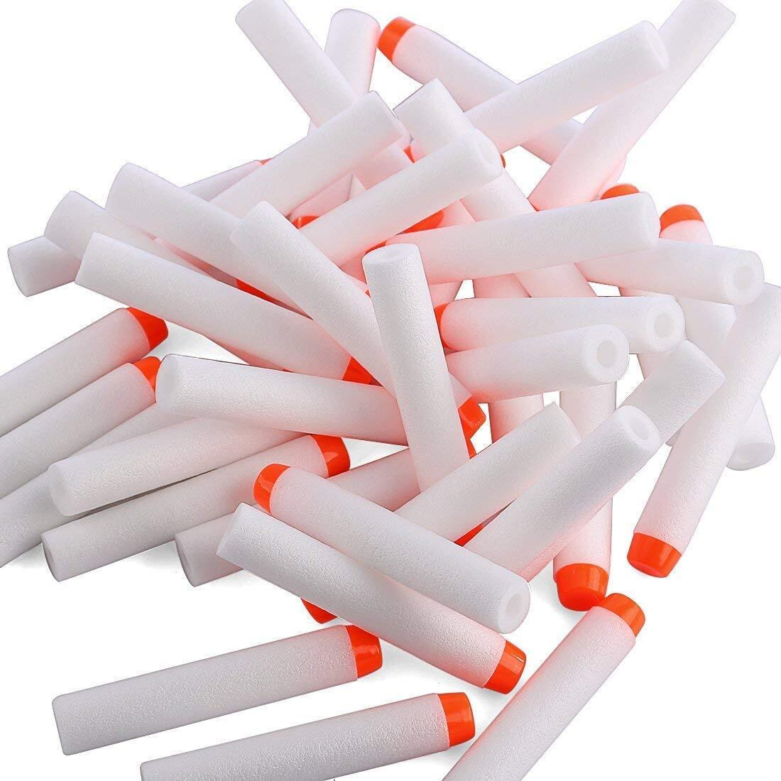 Verat Hollow Out Soft Foam Refill Darts For N-Strike Elite Series Blasters Soft Foam Refill Darts For Nerf N-Strike Elite Blasters Hollow Safe & Durable Darts Premium Foam Bullets (White, Pack Of 20)