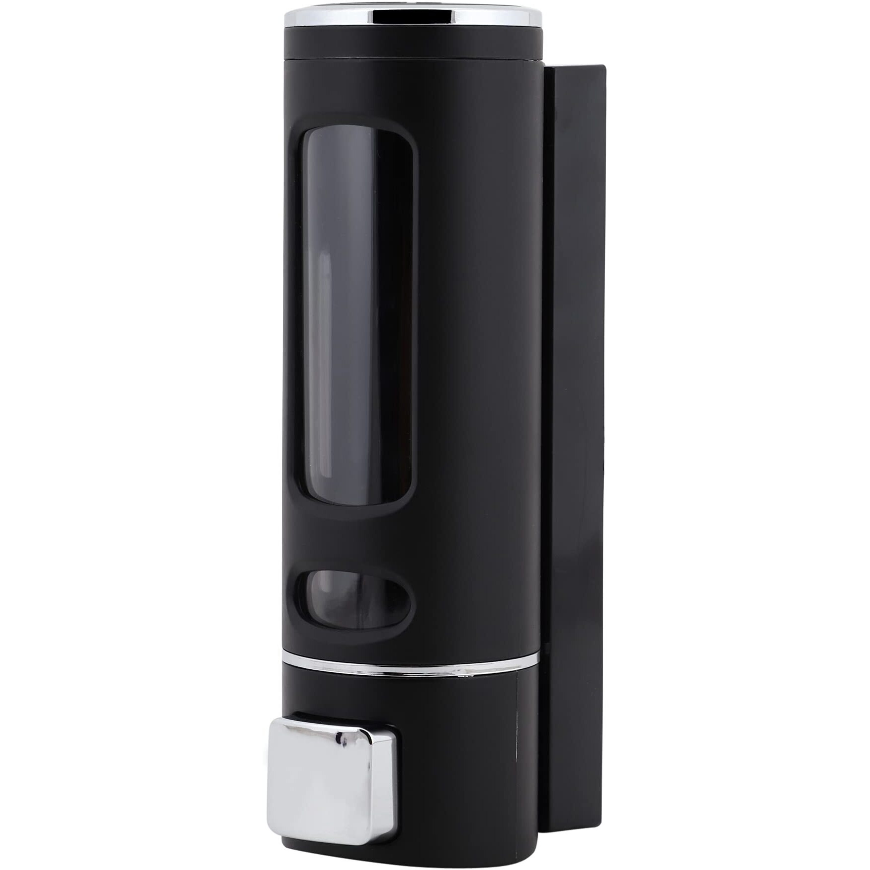 Kkd Abs Plastic Wall Mounted Cylindrical Soap Dispenser, Leak-Free Multipurpose Liquid Dispenser For Hand Wash,Shampoo, Gel Dispenser For Bathroom/Basin/Kitchen Sink (Black, 400 Ml) (Pack Of 2)