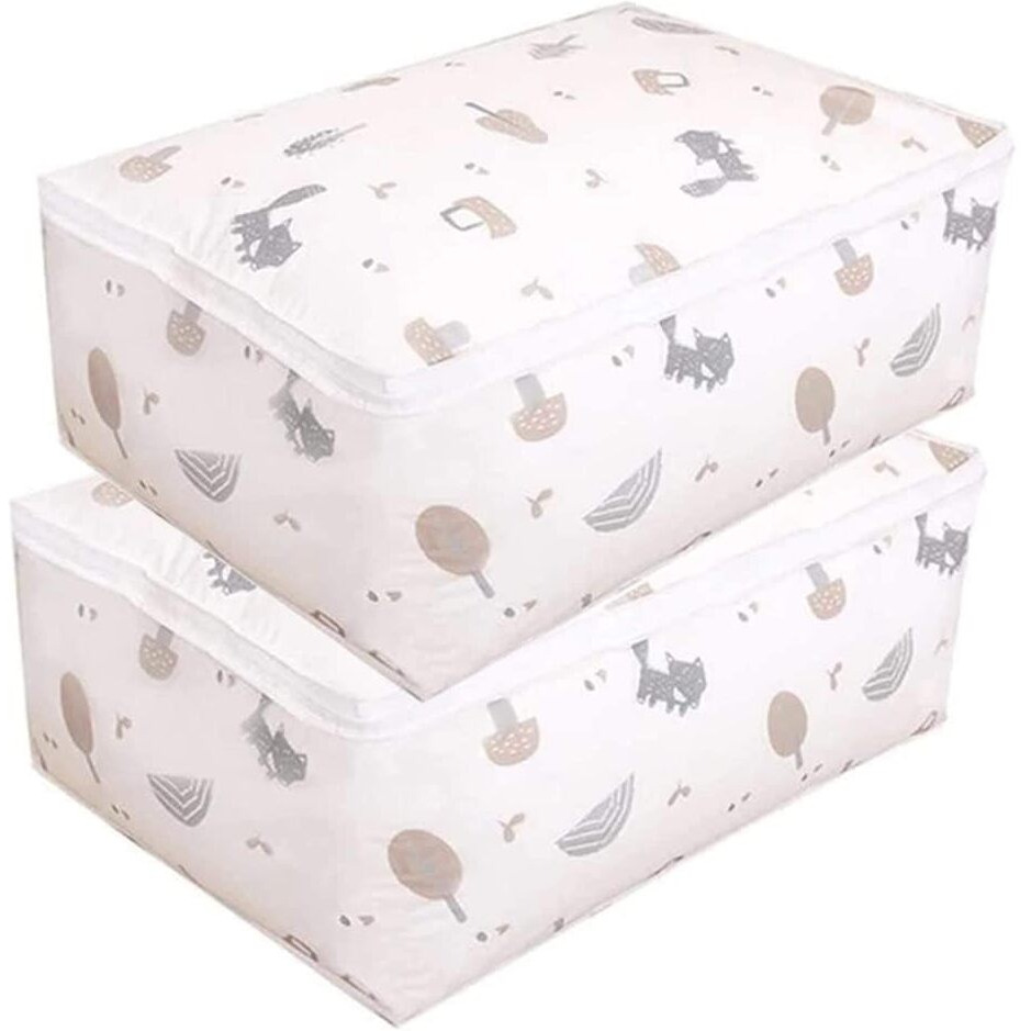 Mark Ample Blanket Storage Bag Under-Bed Quilt Clothes Storage Bag With Peva Material Washable Waterproof Foldable Transparent Printed Cover (Multi-Design) (4) Peva- Poly Ethylene_Vinyl_Acetate