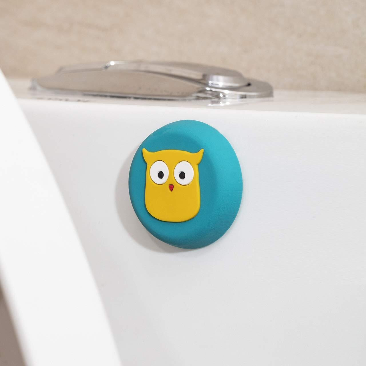 Mockery Door Stoppers Cartoon Cute Design Silicone Self-Adhesive Absorbing Gel For Children's Room Door Lock Protective Pad Handle For Furniture Refrigerator (Pack Of 2, Skublue)