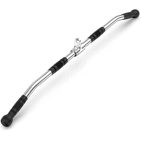 Wirmon Gym Bar Handle Attachements For Machines With Grip Variation Bar Textured Grip With Chrome Finish (High Pully Handle)