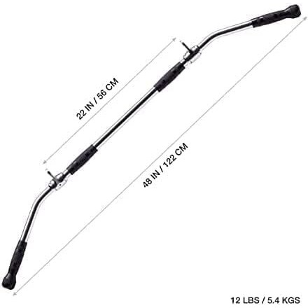 Wirmon Gym Bar Handle Attachements For Machines With Grip Variation Bar Textured Grip With Chrome Finish (High Pully Handle)