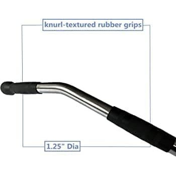 Wirmon Gym Bar Handle Attachements For Machines With Grip Variation Bar Textured Grip With Chrome Finish (High Pully Handle)