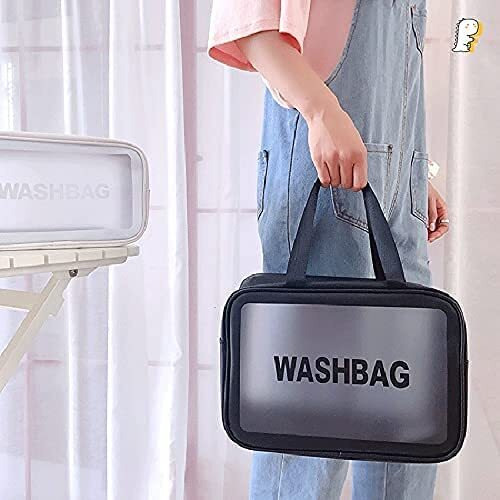 Pinzor Clear Toiletry Bags, Makeup Pouch Travel Transparent Cosmetic Bag Zipper Wash Bag With Kit Portable Organizer Case Pouch For Women And Men