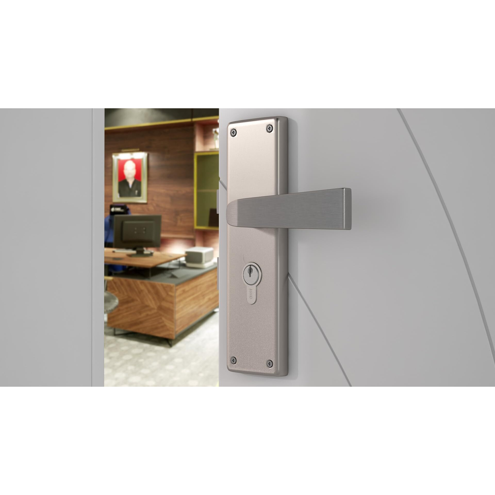 Crust Heavy Duty Mortise Door Lock Set For Main Door, Door Handle Lock Set For Main Door Lock, Office/Hotel/Bathroom (Crz015, Matt Satin)