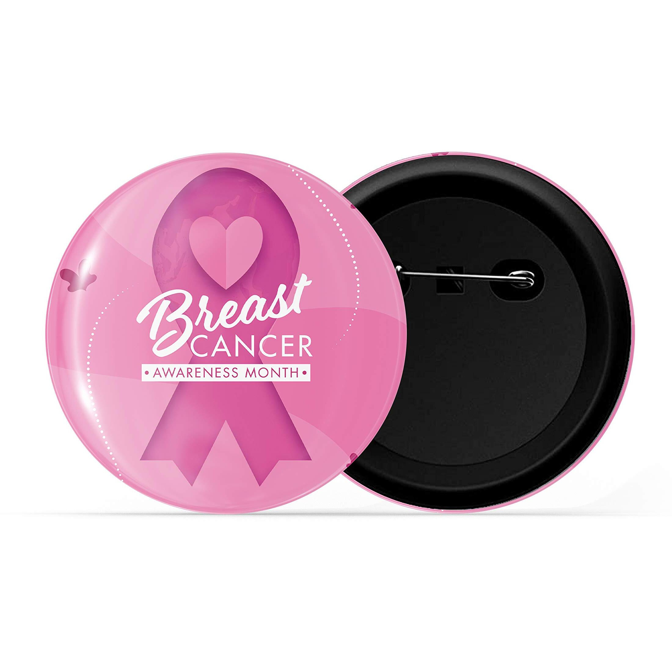 Dhcrafts Pin Badges Pink Cancer Breast Cancer Awareness Month D5 Glossy Finish Design Pack Of 1