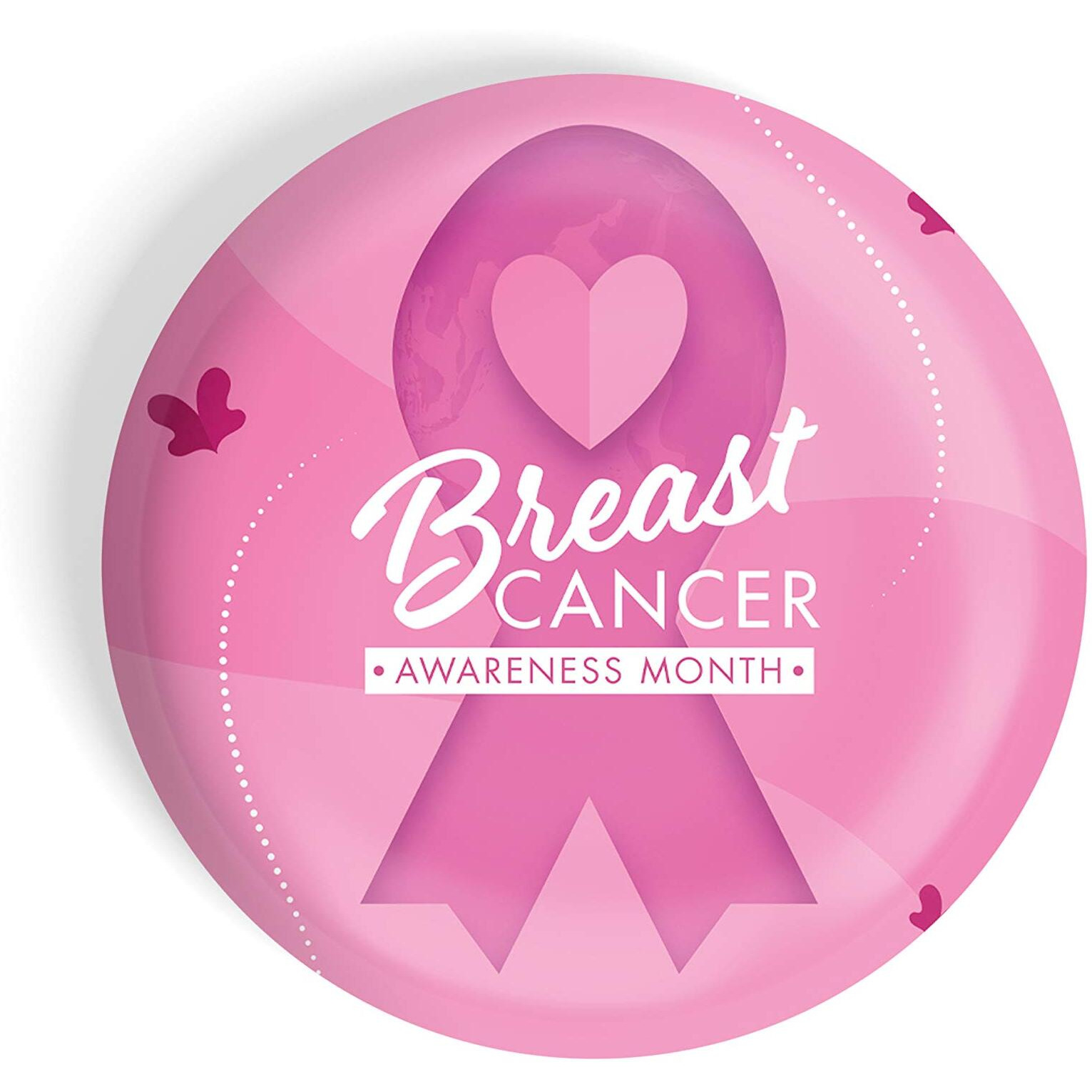 Dhcrafts Pin Badges Pink Cancer Breast Cancer Awareness Month D5 Glossy Finish Design Pack Of 1