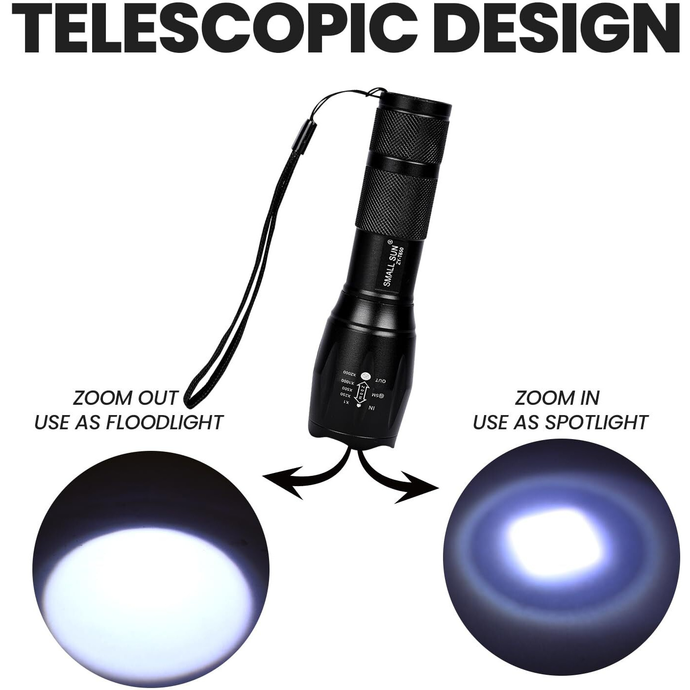 Hacer Scalba Camping Flashlight Torch Waterproof Safety Light