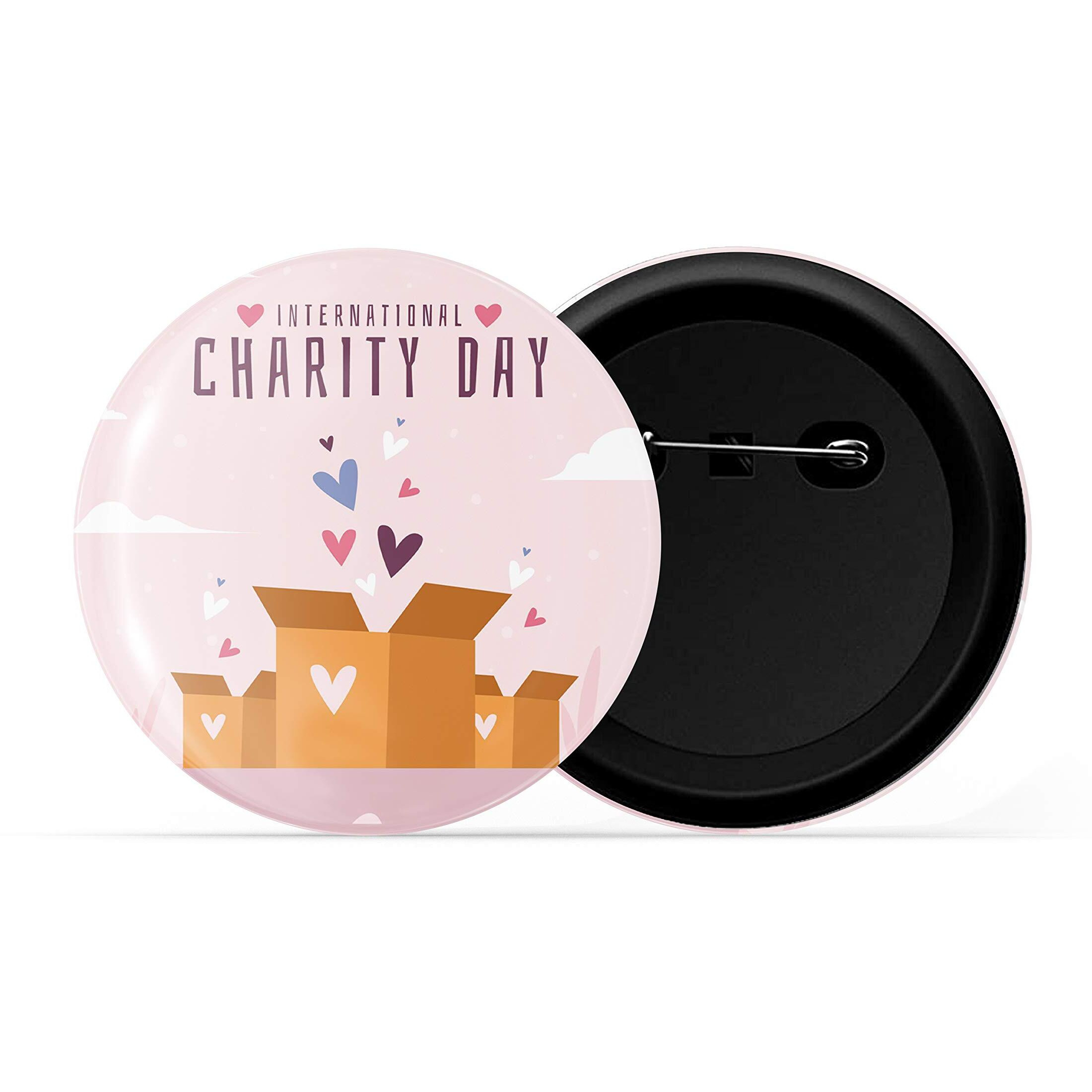 Dhcrafts Pin Badges Pink Charity Day Glossy Finish Design Pack Of 1