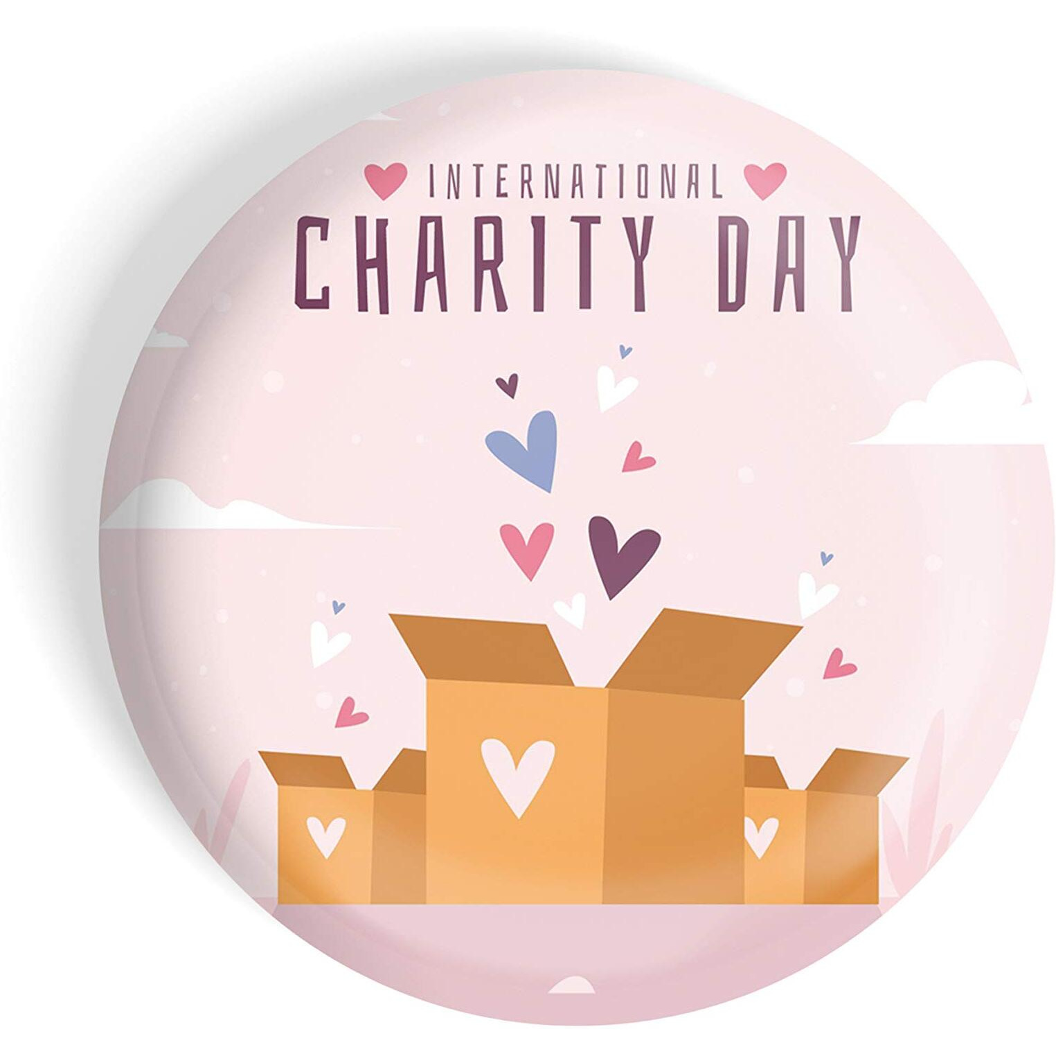 Dhcrafts Pin Badges Pink Charity Day Glossy Finish Design Pack Of 1