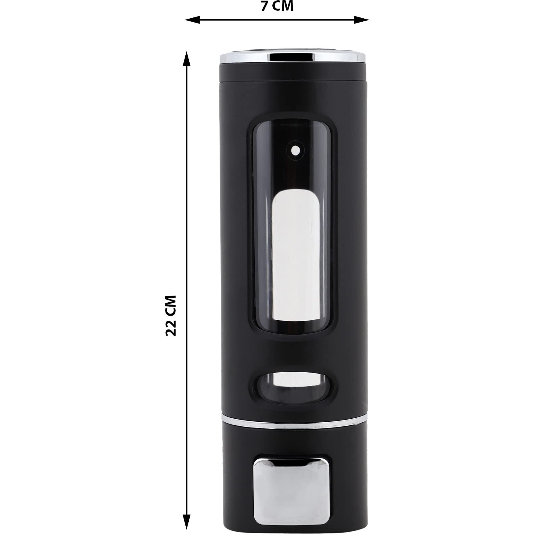 Kkd Abs Plastic Wall Mounted Cylindrical Soap Dispenser, Leak-Free Multipurpose Liquid Dispenser For Hand Wash,Shampoo, Gel Dispenser For Bathroom/Basin/Kitchen Sink (Black, 400 Ml) (Pack Of 3)