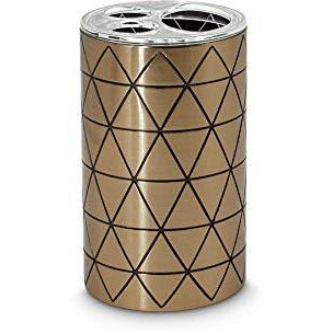 Freelance Miami Polystyrene 4 Pieces Bathroom Set-Dispenser, Toothbrush Holder, Tumbler & Soap Dish (Copper) (Pack Of 1)