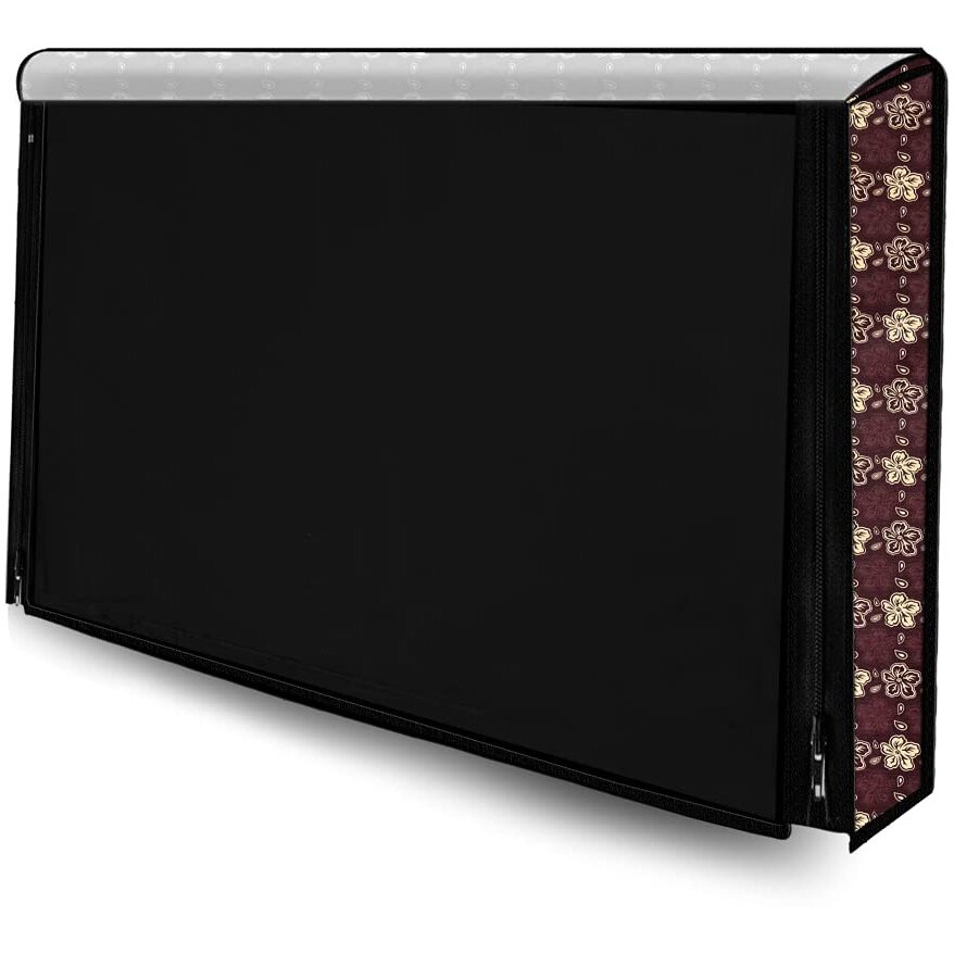Stylista Waterproof Led Tv Cover For All 32 Inch Models Floral Pattern Brown