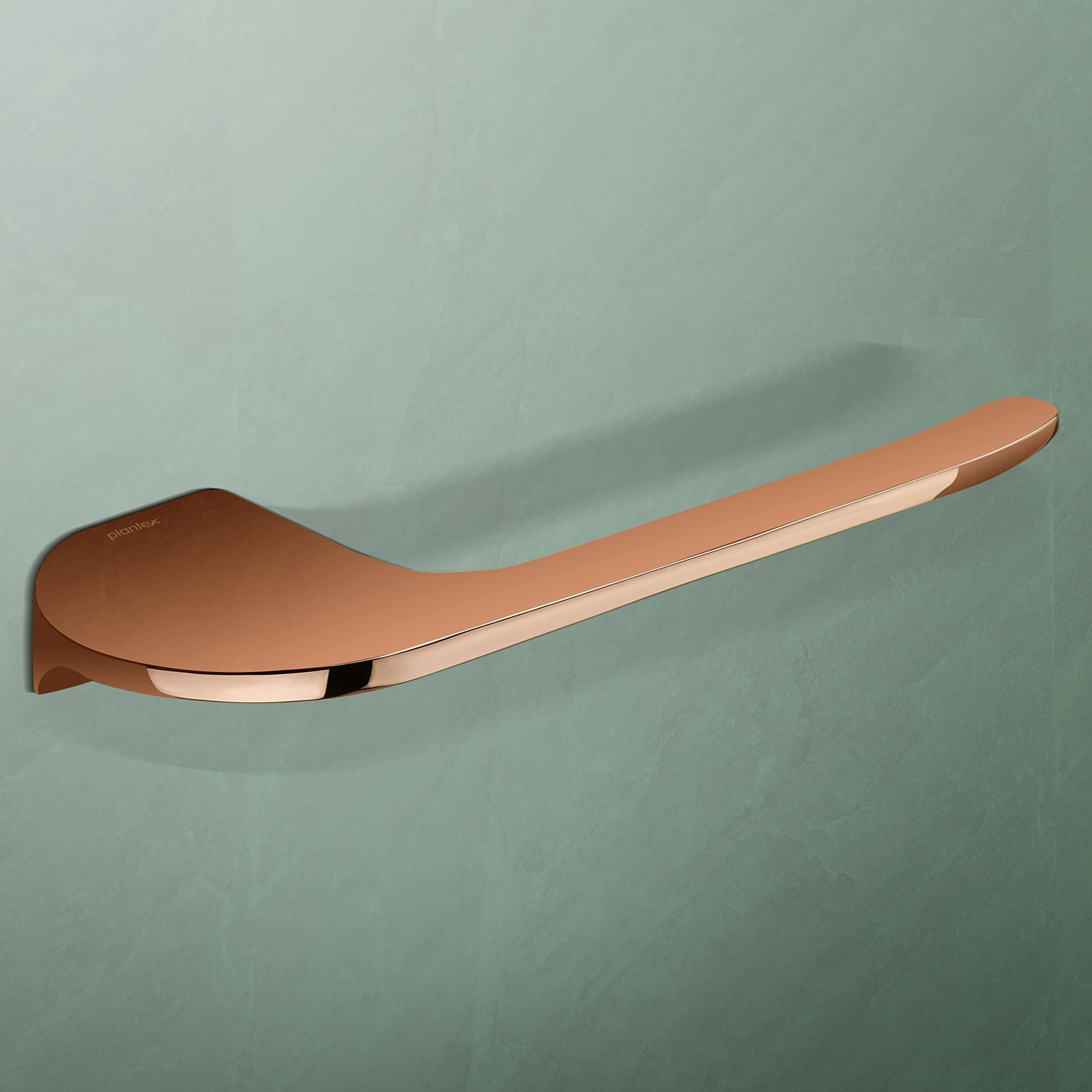 Plantex Smero Pure Brass Toilet Paper Holder/Toilet Paper Roll Holder/Tissue Paper Roll Holder For Bathroom - Smart (Pvd Rose Gold)