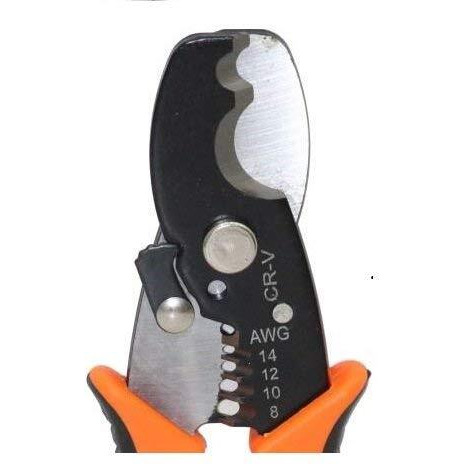Dotcom 8-Inch Self-Adjusting Automatic Cable Cutter Crimper, 5 In 1 Multipurpose Tool Wire Stripping Cutting Pliers, 10-24 Awg (0.2~6.0Mm) (Yellow) (Wt-22)