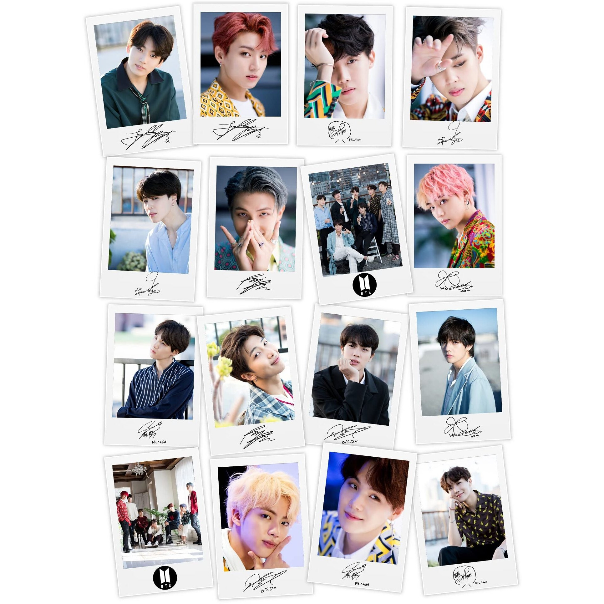 Printnet Bts Lomo Cards With Autograph Pack Of 16 Hd Photocards (3 X 4.4 Inches) (A)