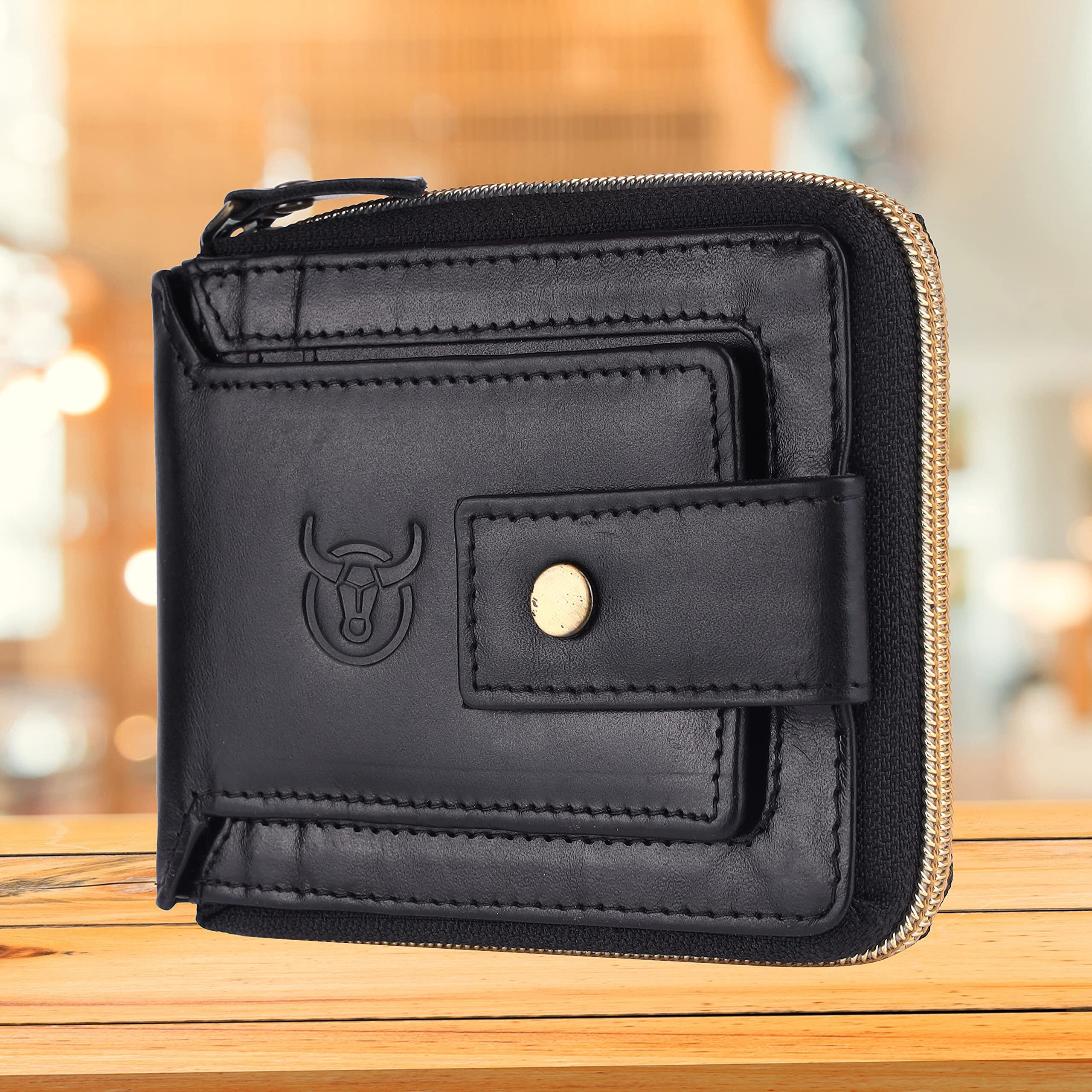 Contacts Men Leather Auto Lock Buckle Belt And Rfid Protected Genuine Leather Wallet Combo (03,N87 Black)